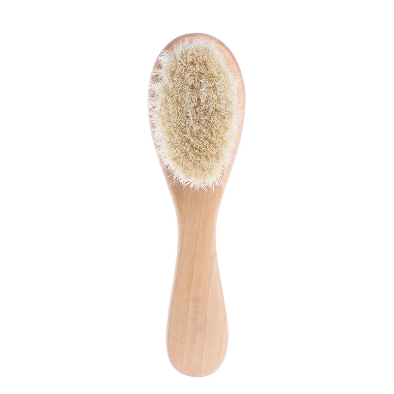 Wooden Handle Brush Baby Hairbrush Newborn Hair Infant Comb Head Massager