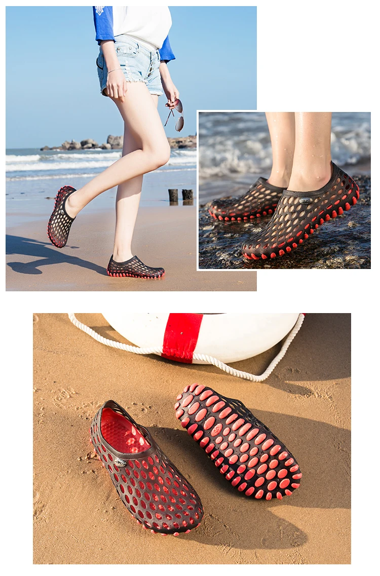 Men Vacation Beach Sandals Unisex Travel Leisure Slippers Outdoor Wading Shoes Women Large Size Light Aqua Shoes Garden Shoes