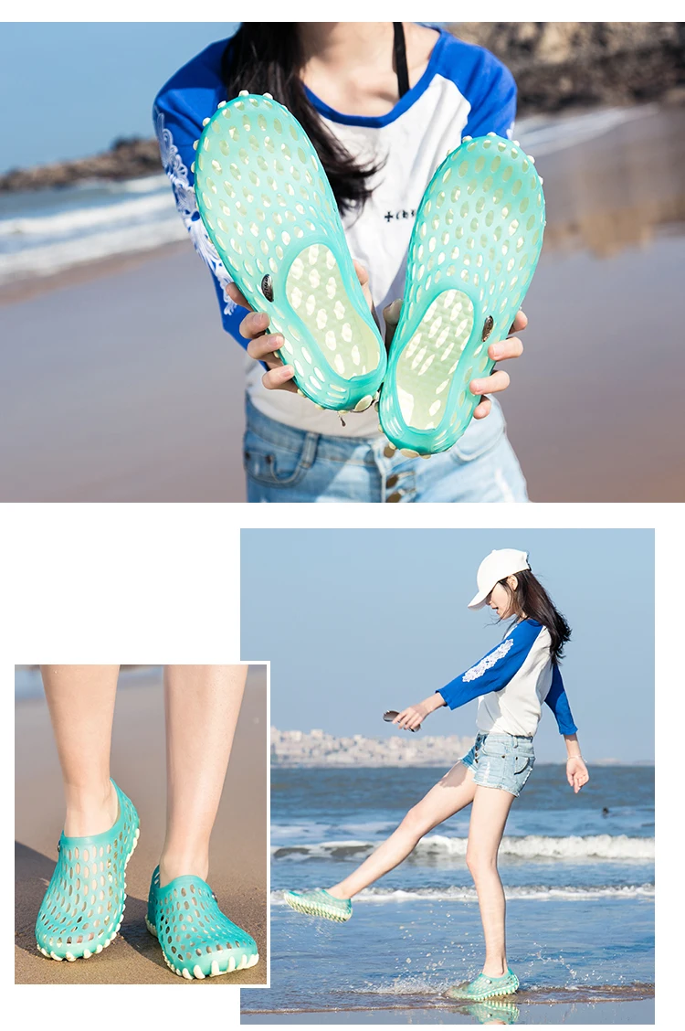 Men Vacation Beach Sandals Unisex Travel Leisure Slippers Outdoor Wading Shoes Women Large Size Light Aqua Shoes Garden Shoes