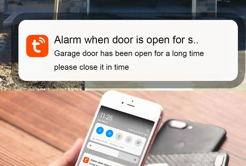 Wofea WiFi Smart Garage Door Opener Controller DC12 DC24V Wrok with Alexa and Google Home 2.4G APP NO Need Gateway