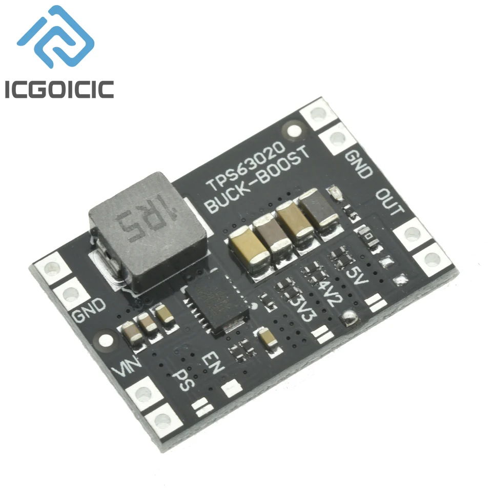TPS63020 3.3V 4.2V 5V Lithium Battery Automatic Boost Buck Step Up Down Module XL63020 Microcontroller Power Low Ripple