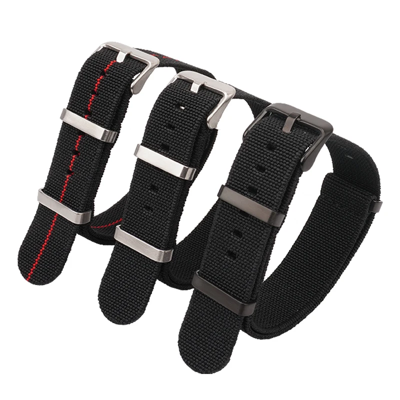Washable Elastic Nylon Watchband For Seiko 60s French Troops Parachute Bag Nato Strap 18mm 20mm 22mm Outdoor Waterproof Bracelet