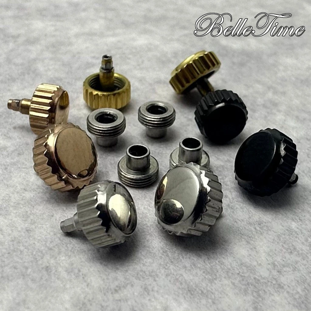 High Quality Watch Parts Silver/ Gold/ Black/ Rose Gold Logo S Watch Crown And Without S Crown For NH34 NH35 NH36 Movement