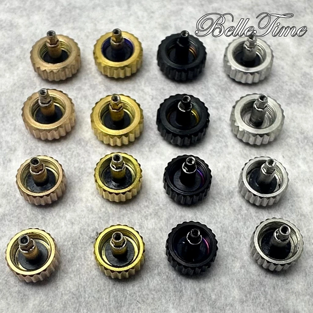 High Quality Watch Parts Silver/ Gold/ Black/ Rose Gold Logo S Watch Crown And Without S Crown For NH34 NH35 NH36 Movement