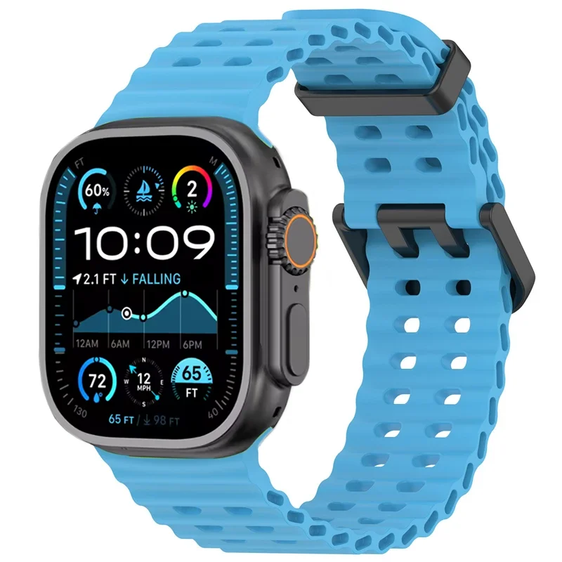 Ocean Strap For Apple Watch Band Ultra 4/3/2 49mm Series 12 11 10 46mm Sport Bracelet Wristband iWatch 9 8 7 SE 45mm 44mm Belt