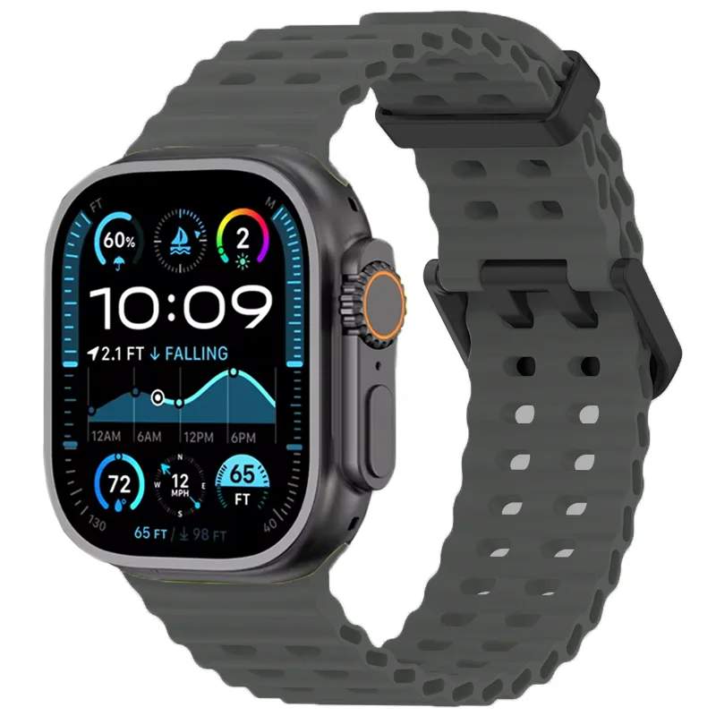 Ocean Strap For Apple Watch Band Ultra 4/3/2 49mm Series 12 11 10 46mm Sport Bracelet Wristband iWatch 9 8 7 SE 45mm 44mm Belt