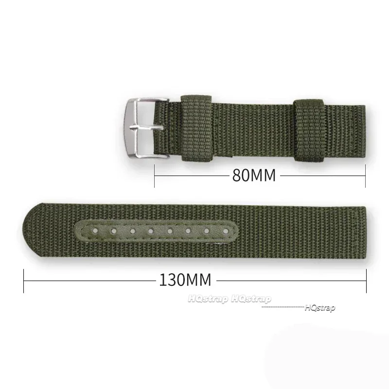 Nylon Canvas Watch Band Woven Soft Belt Leather Universal Bracelet for Men Women Sport Watch Strap 18mm 20mm 22mm 24mm Wristband