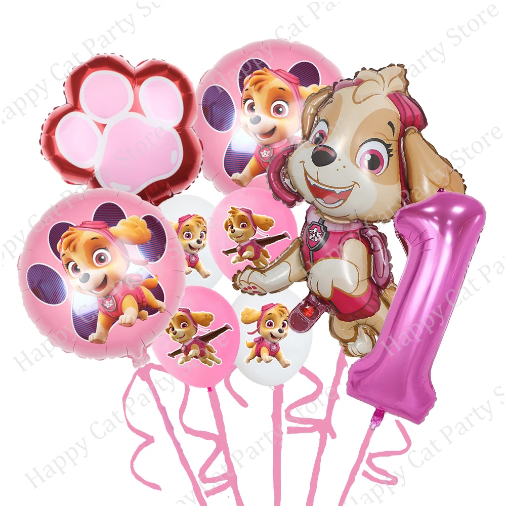 Paw Patrol Pink Birthday Party Decorations Skye Paw Balloon cup Disposable Tableware Backdrop Paw Patrol party favors Supplies