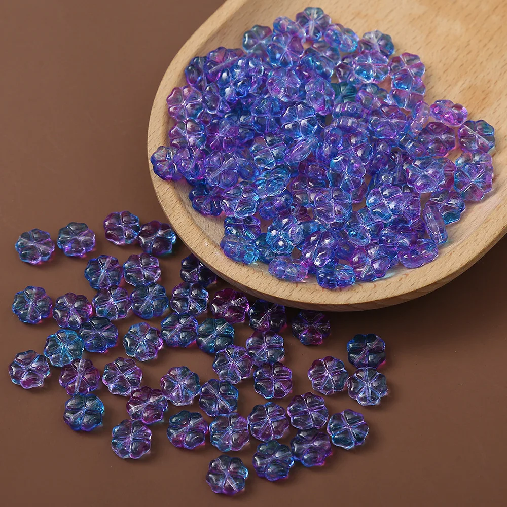 20pcs/lot 10mm Czech Lampwork Crystal Flower Spacer Beads Clover Loose Beads For DIY Necklace Jewelry Making Supply Accessories