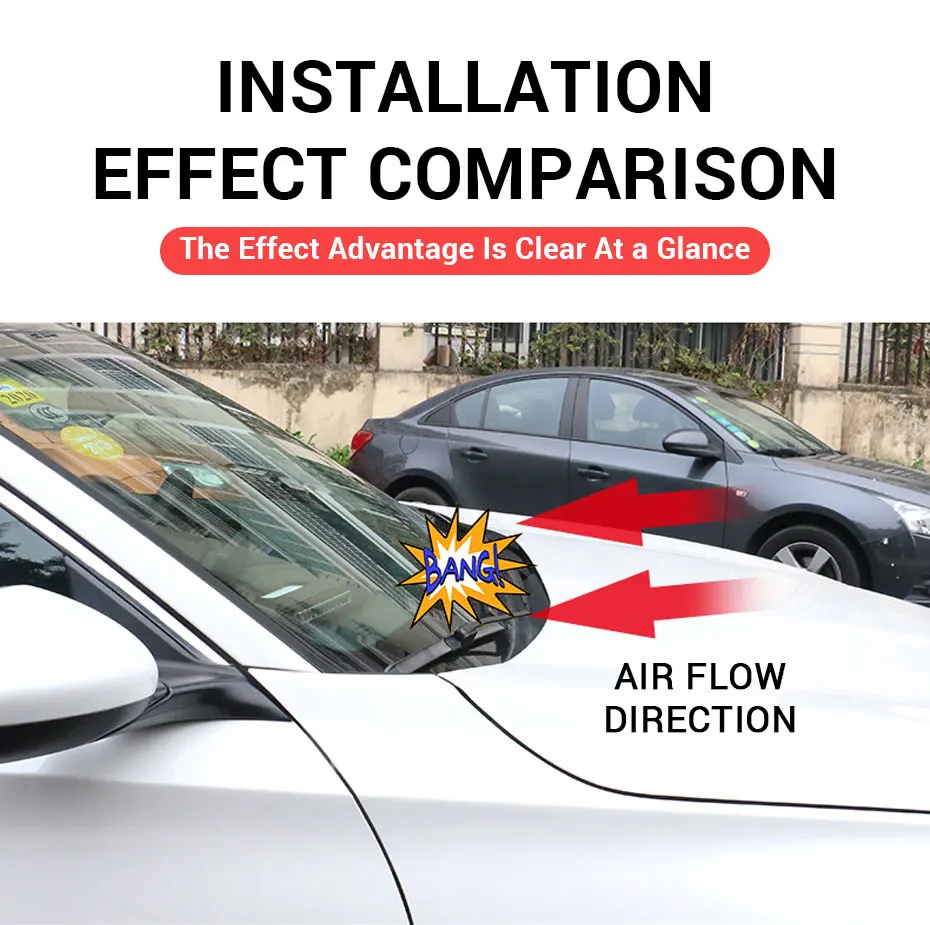 1.8m Car Rubber Seal Spoiler Strip Auto Front Rear Windshield Spoiler Front Window Hood Sealing Trim Auto Windshield Accessories