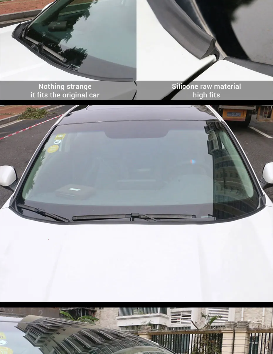 1.8m Car Rubber Seal Spoiler Strip Auto Front Rear Windshield Spoiler Front Window Hood Sealing Trim Auto Windshield Accessories