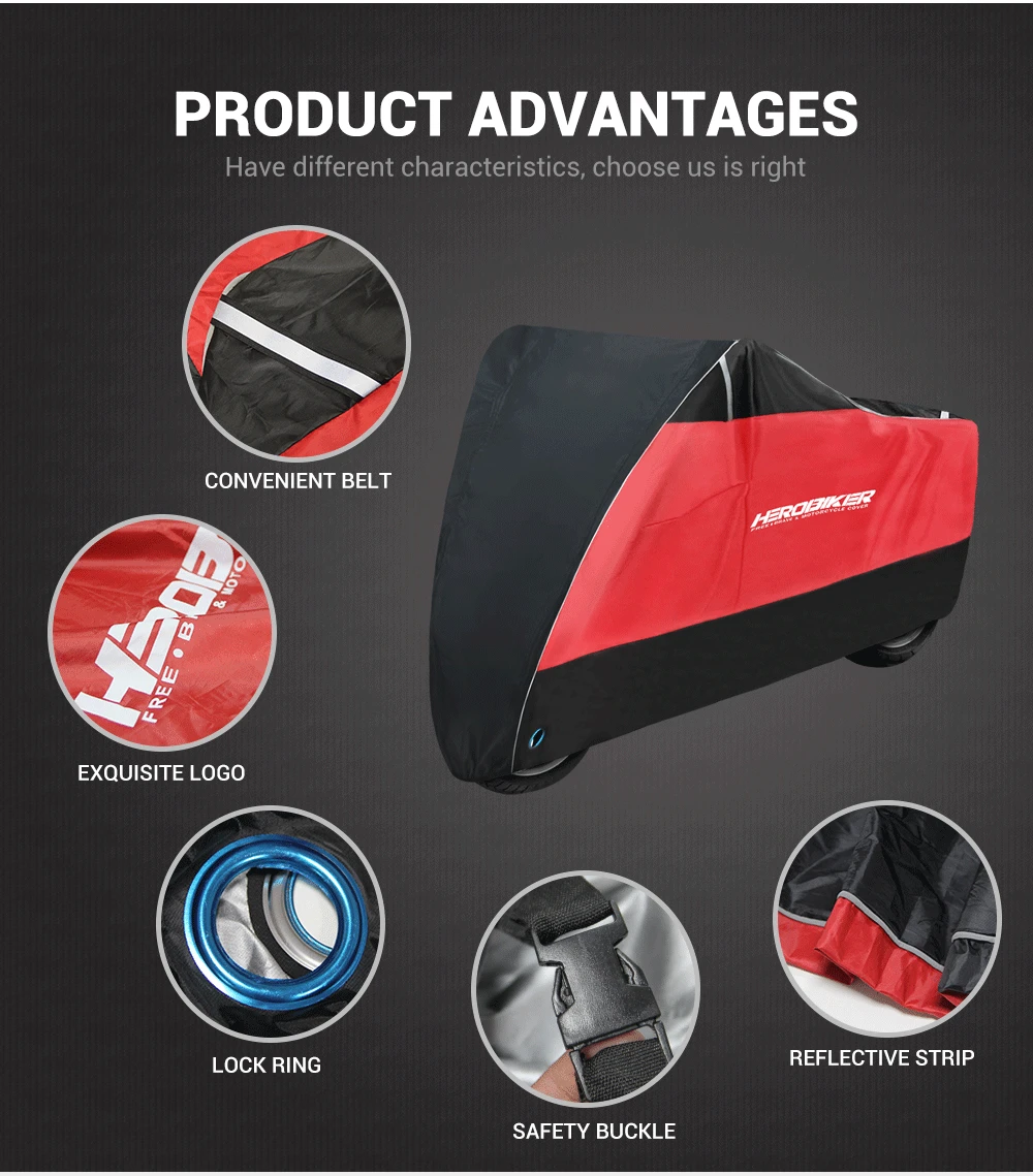 New Motorcycle Cover Funda Moto Rain Cover Waterproof Dustproof UV Protective Cover Coat Indoor Outdoor Motorbike Scooter Cover