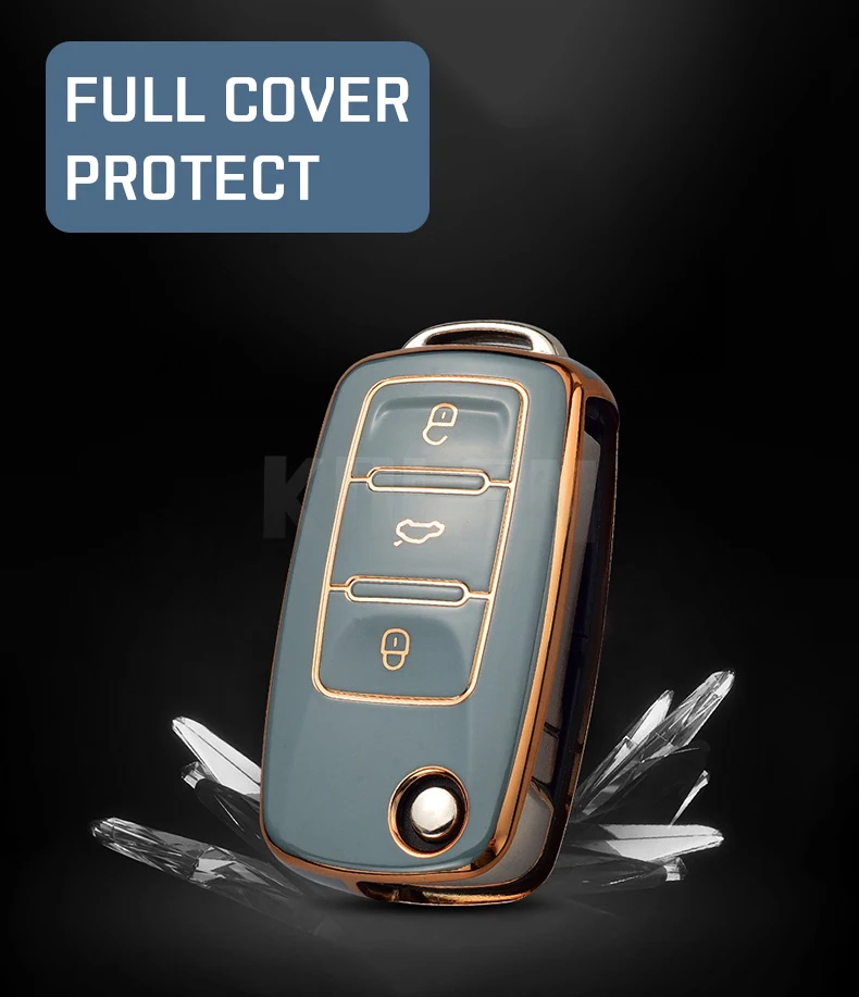 TPU Car Key Case Cover Holder Shell For VW Volkswagen Polo Golf Passat Beetle Caddy Tiguan Skoda Octavia Kodiaq Seat Leon Altea