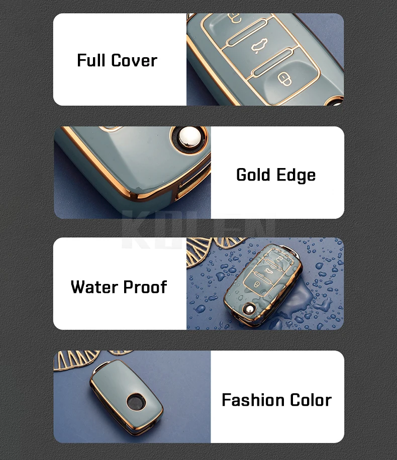 TPU Car Key Case Cover Holder Shell For VW Volkswagen Polo Golf Passat Beetle Caddy Tiguan Skoda Octavia Kodiaq Seat Leon Altea