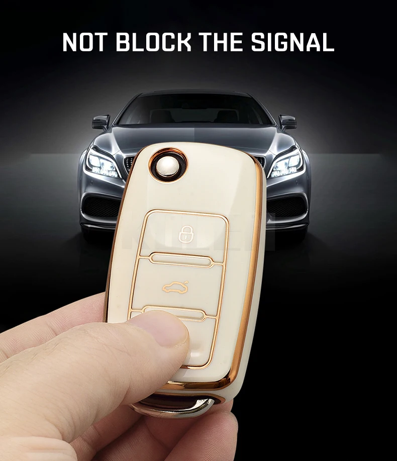 TPU Car Key Case Cover Holder Shell For VW Volkswagen Polo Golf Passat Beetle Caddy Tiguan Skoda Octavia Kodiaq Seat Leon Altea