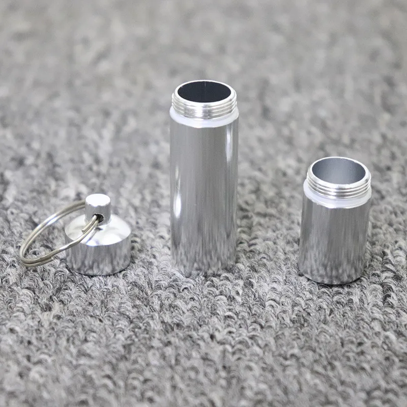 Silver Aluminum Alloy Cigarette Box Waterproof Cigarete Case Pill Toothpick Capsule Cigarette Accessory Mens Gift Gadgets