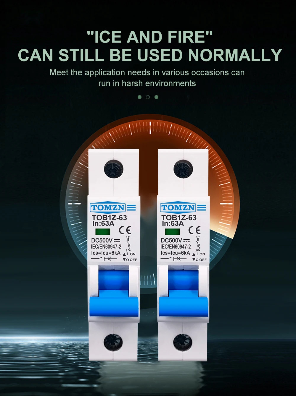 TOMZN 1P 2P DC MCB 6KA 500V Mini Circuit Breaker 3A 6A 10A 16A 20A 25A 32A 40A 50A 63A Y Connection