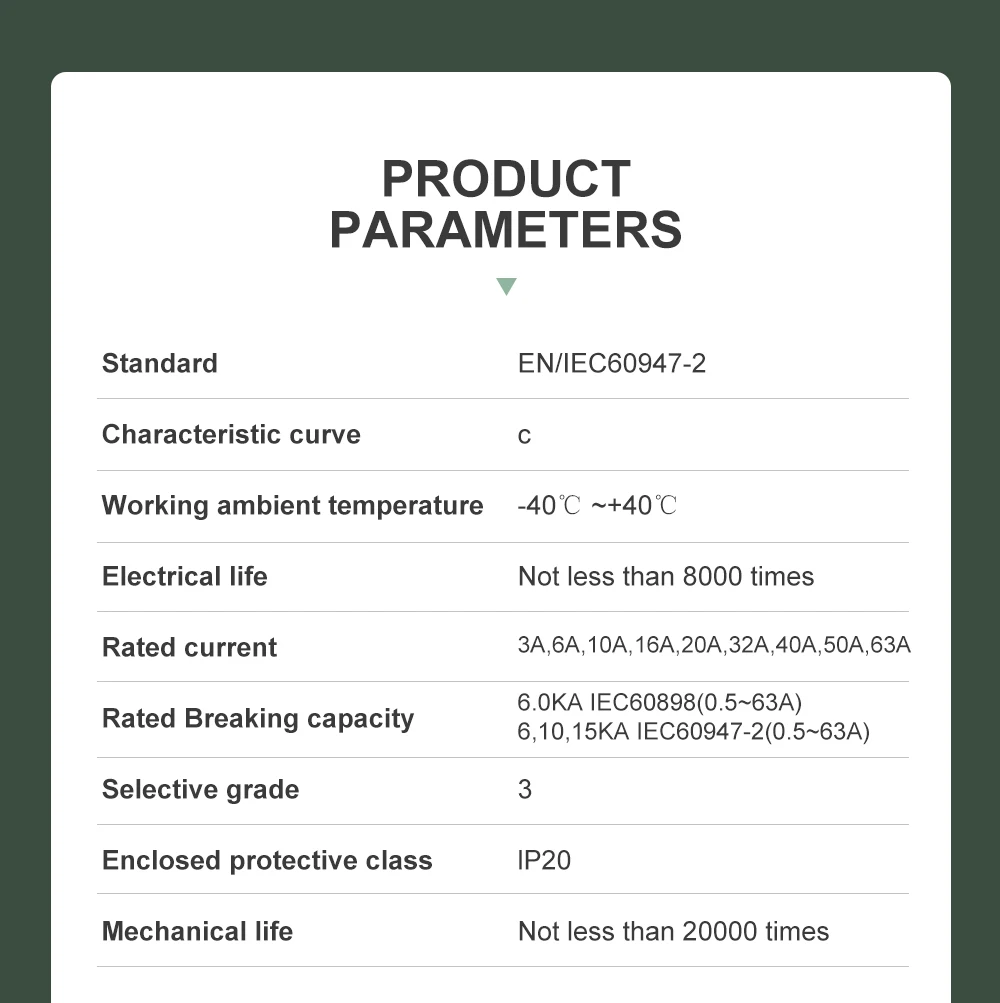 TOMZN 1P 2P DC MCB 6KA 500V Mini Circuit Breaker 3A 6A 10A 16A 20A 25A 32A 40A 50A 63A Y Connection