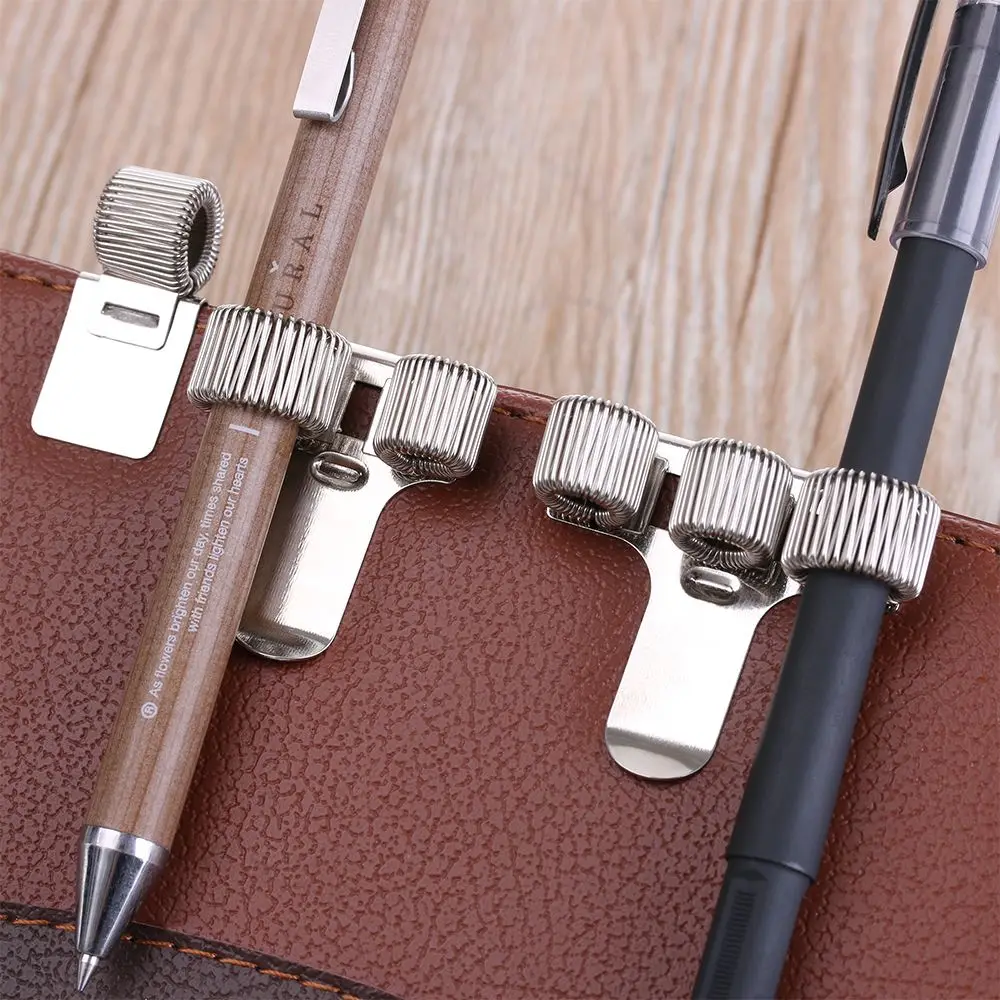 1PC Single/Double/Triple Hole Metal Spring Pen Holder With Pocket Clip Portable Doctors Nurse Uniform Pen Holder Office Supplies