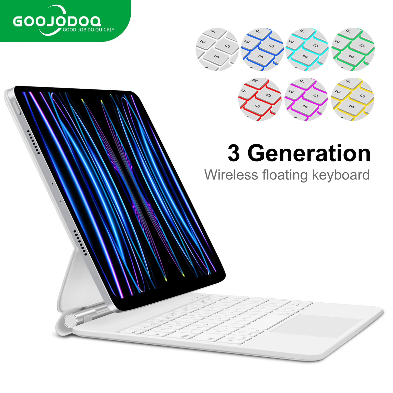 GOOJODOQ Magic Keyboard for iPad Pro 11 2024 Air 4 Air 5 Air 6 for iPad 12.9 10th Generation 6th 5th 4th 3rd Gen Cover Case
