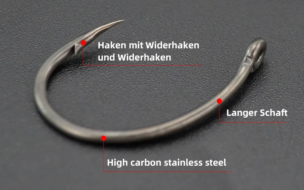 Hirisi Carp Fishing Hooks 50pcs PTFE Coating High Carbon Steel Barbed Hooks In Box 8011