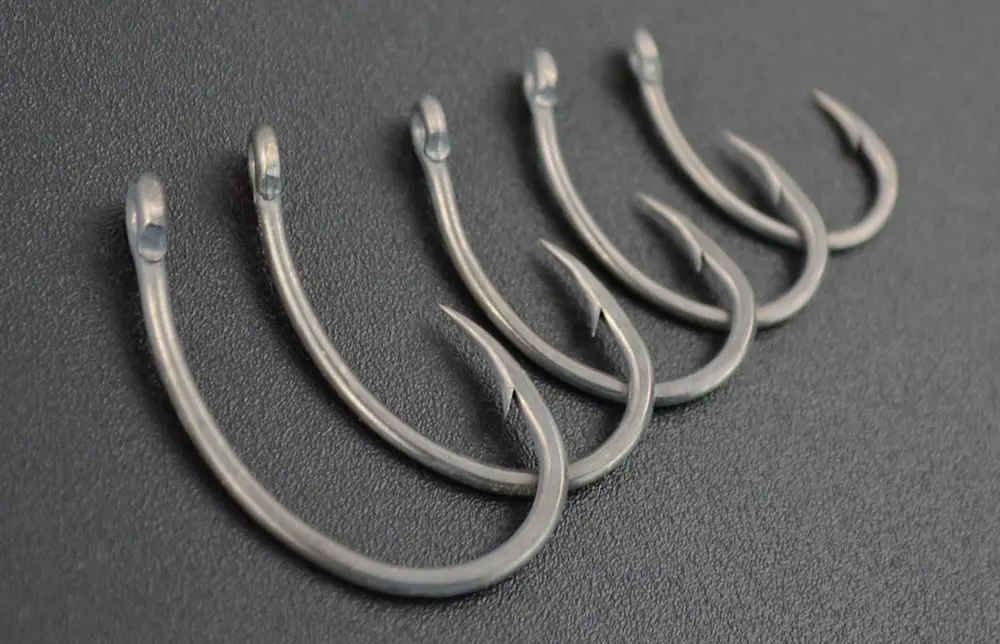 Hirisi Carp Fishing Hooks 50pcs PTFE Coating High Carbon Steel Barbed Hooks In Box 8011