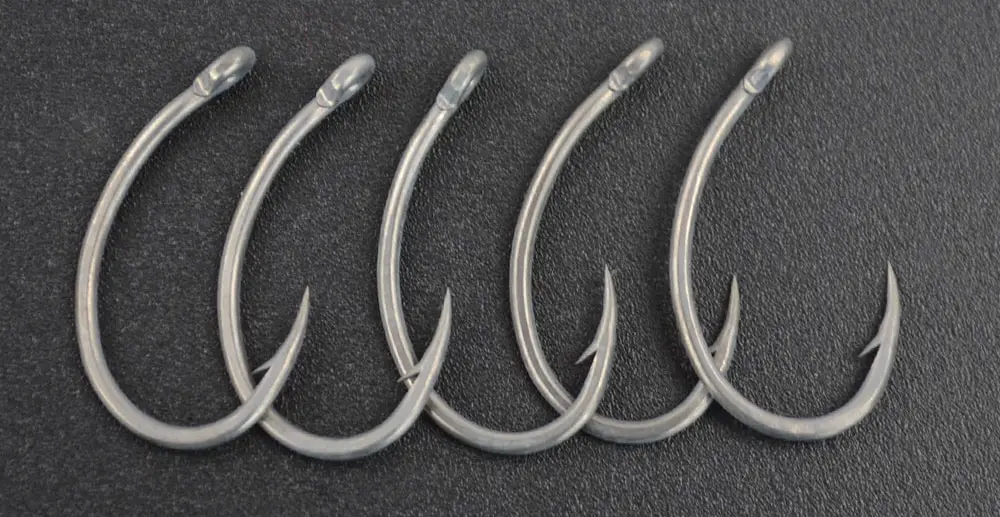 Hirisi Carp Fishing Hooks 50pcs PTFE Coating High Carbon Steel Barbed Hooks In Box 8011