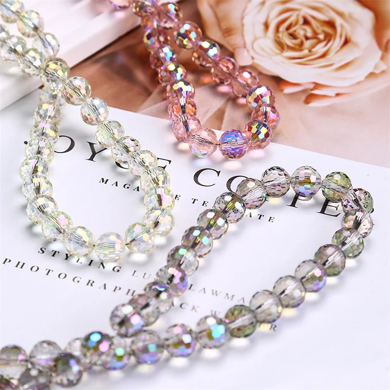 Austria 96-Face Transparent Ball Bead Crystal Glass Loose Beads for Jewelry Making DIY Bracelet Necklace Earrings 6/8/10mm 50pcs