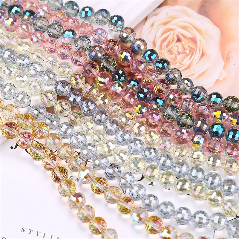 Austria 96-Face Transparent Ball Bead Crystal Glass Loose Beads for Jewelry Making DIY Bracelet Necklace Earrings 6/8/10mm 50pcs