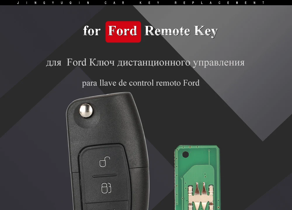 Jingyuqin 315/433MHz 4D63 4D60 Car Remote Key for Ford Fusion Focus Mondeo Fiesta Galaxy HU101 FO21 Blade Vehicle Flip Keys
