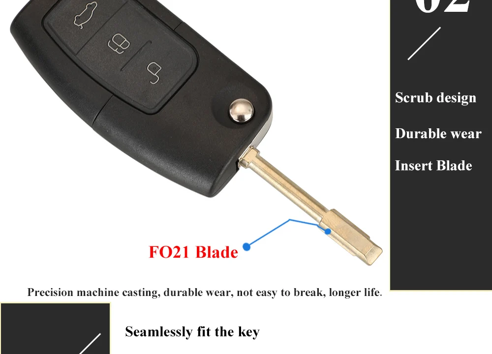 Jingyuqin 315/433MHz 4D63 4D60 Car Remote Key for Ford Fusion Focus Mondeo Fiesta Galaxy HU101 FO21 Blade Vehicle Flip Keys