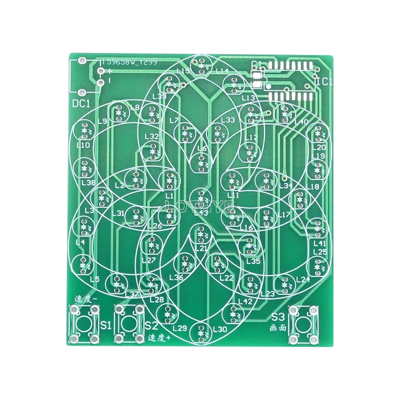 DIY Electronic Kit Multi Style Pattern Electronic Windmill Flowing Water Light 43 LED 5V Fun Soldering Component Training Suite