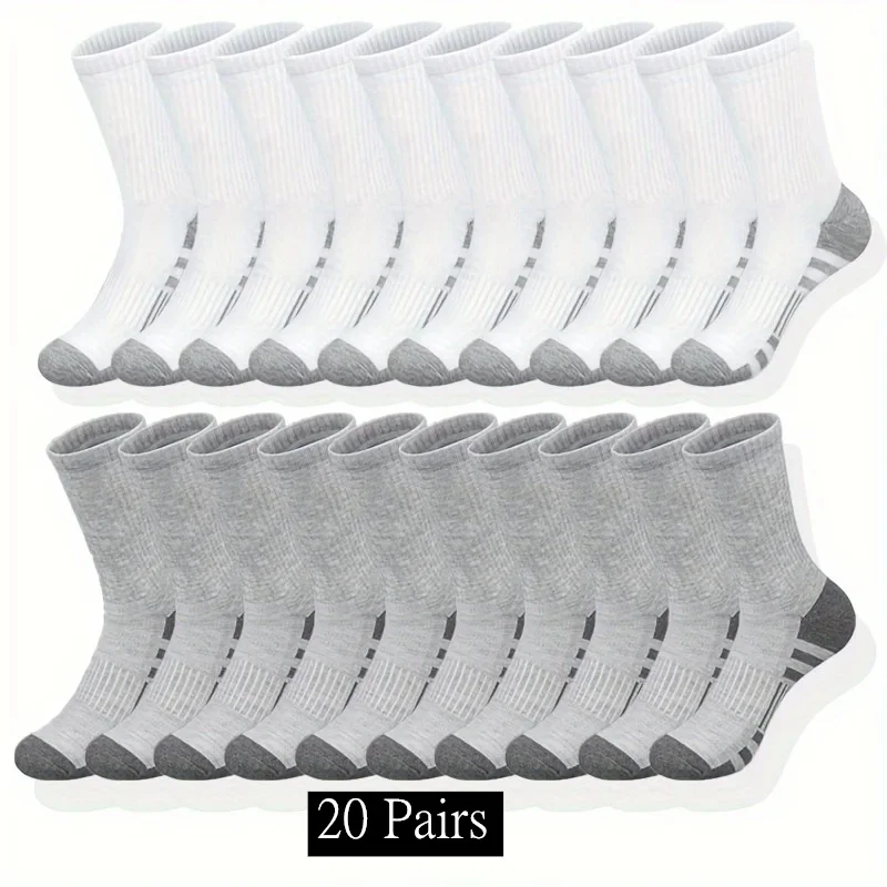 10/20/30 Pairs Men's Classic Crew Socks Unisex Sports Socks for Men Running Basketball Anti-slip Outdoor Breathable Man Socks