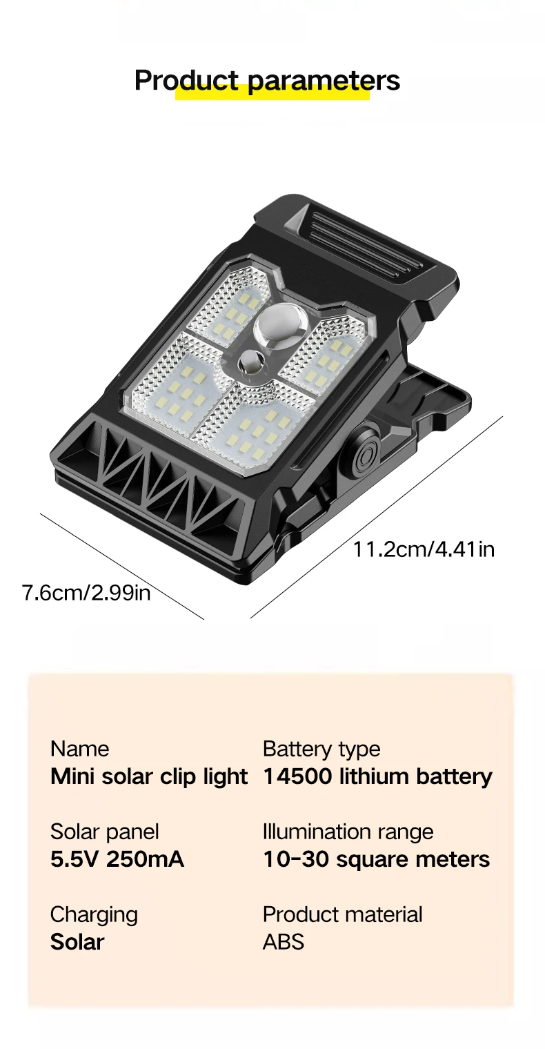 New Upgraded Intelligent Sensing Solar Clip Lamp Outdoor Courtyard Lamp Garden Lighting Solar Wall Lamp