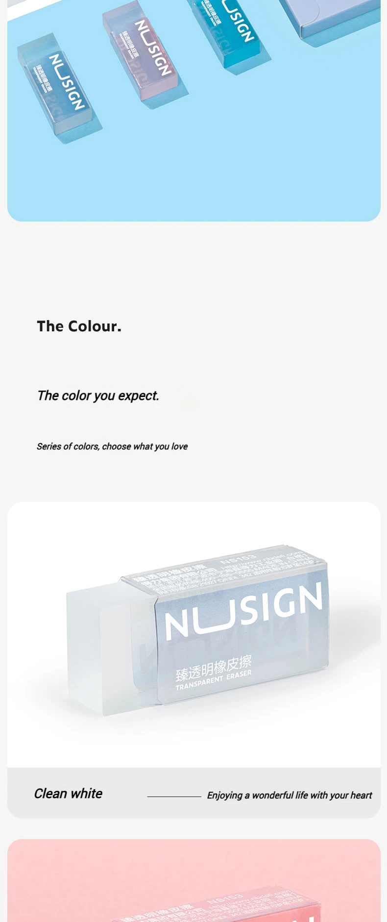 NUSIGN 2B Soft Rubber Pencil Eraser for Students Art Sketching Painting Exam Writing Correction School Stationery Supplies