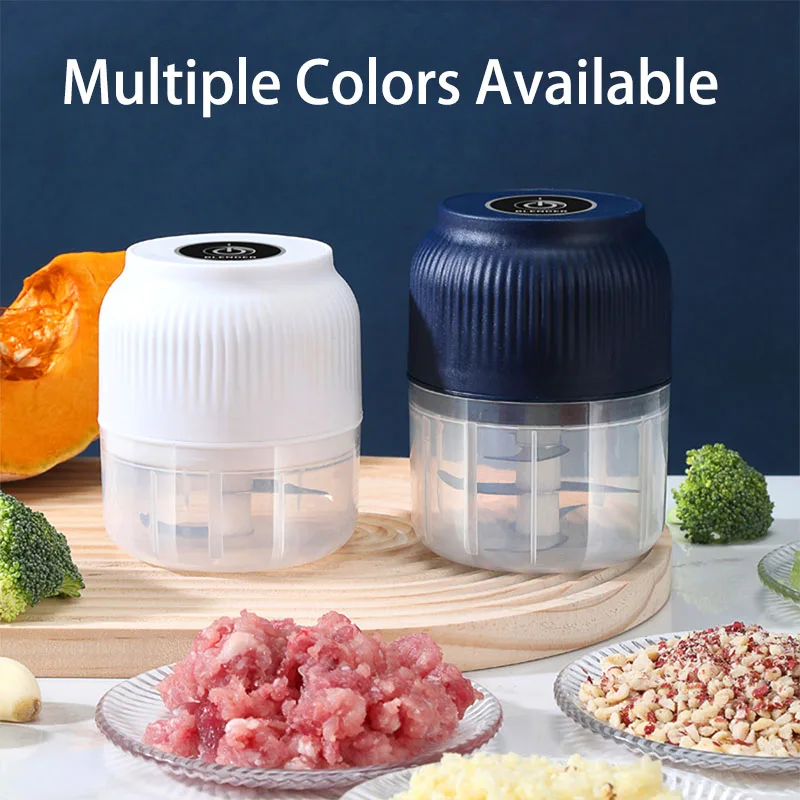 250ml Mini Wireless USB Rechargeable Electric Vegetable Chopper Garlic Crusher Food Chopper for Kitchen Gadgets for Garlic