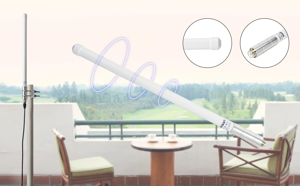 Dual Band VHF UHF Fiberglass Antenna 144/430MHz SO239 Mobile Radio Base Antenna for Ham Radio Device Repeater Mobile Transceiver
