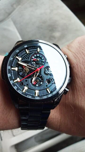 Forsining Three Dial Calendar Stainless Steel Men Mechanical Automatic Wrist Watches Top Brand Luxury Military Sport Male Clock
