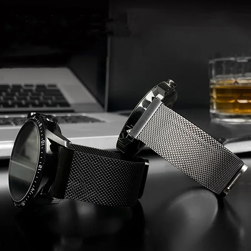 22mm 20mm Milanese loop band for Samsung Galaxy Watch 7-FE-5-pro-6-4-Classic Metal magnetic bracelet Huawei GT 5-4-3-2-2e strap