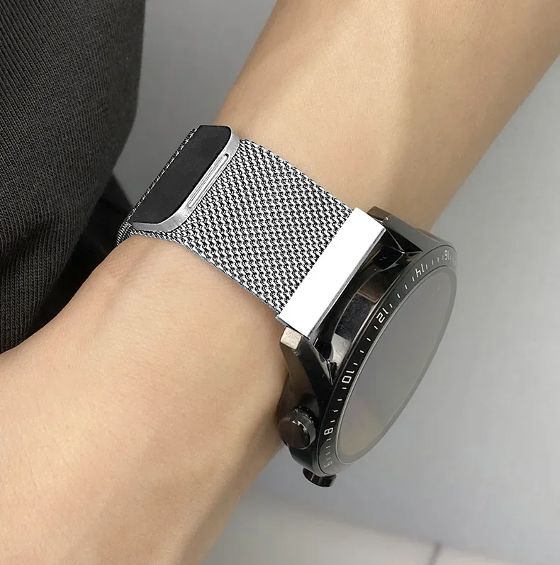 22mm 20mm Milanese loop band for Samsung Galaxy Watch 7-FE-5-pro-6-4-Classic Metal magnetic bracelet Huawei GT 5-4-3-2-2e strap
