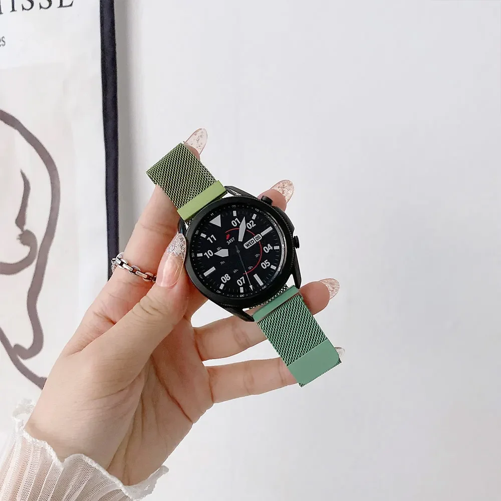 22mm 20mm Milanese loop band for Samsung Galaxy Watch 7-FE-5-pro-6-4-Classic Metal magnetic bracelet Huawei GT 5-4-3-2-2e strap