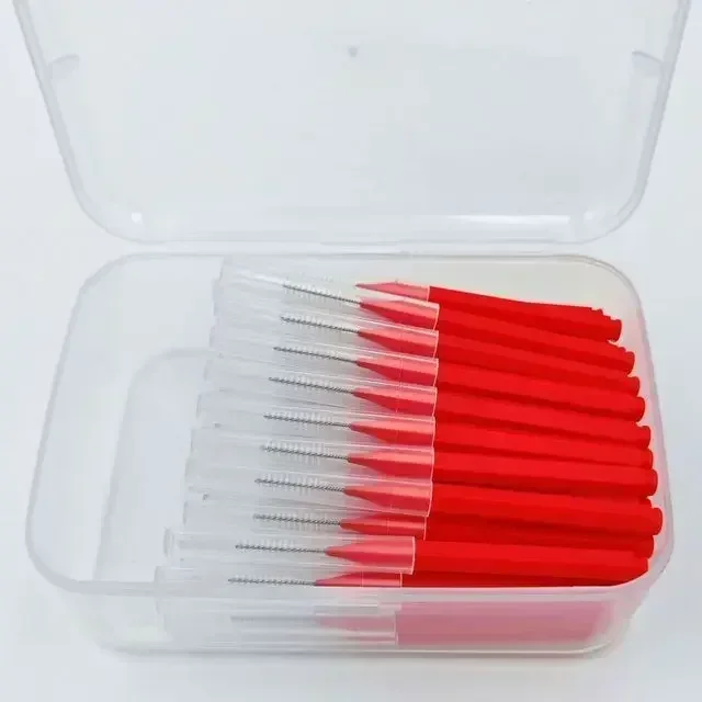 80/160 Pcs/Box I-type push pull interdental brush 0.6-1.5Mm Cleaning Between Teeth Oral Care Orthodontic I Shape Tooth Floss