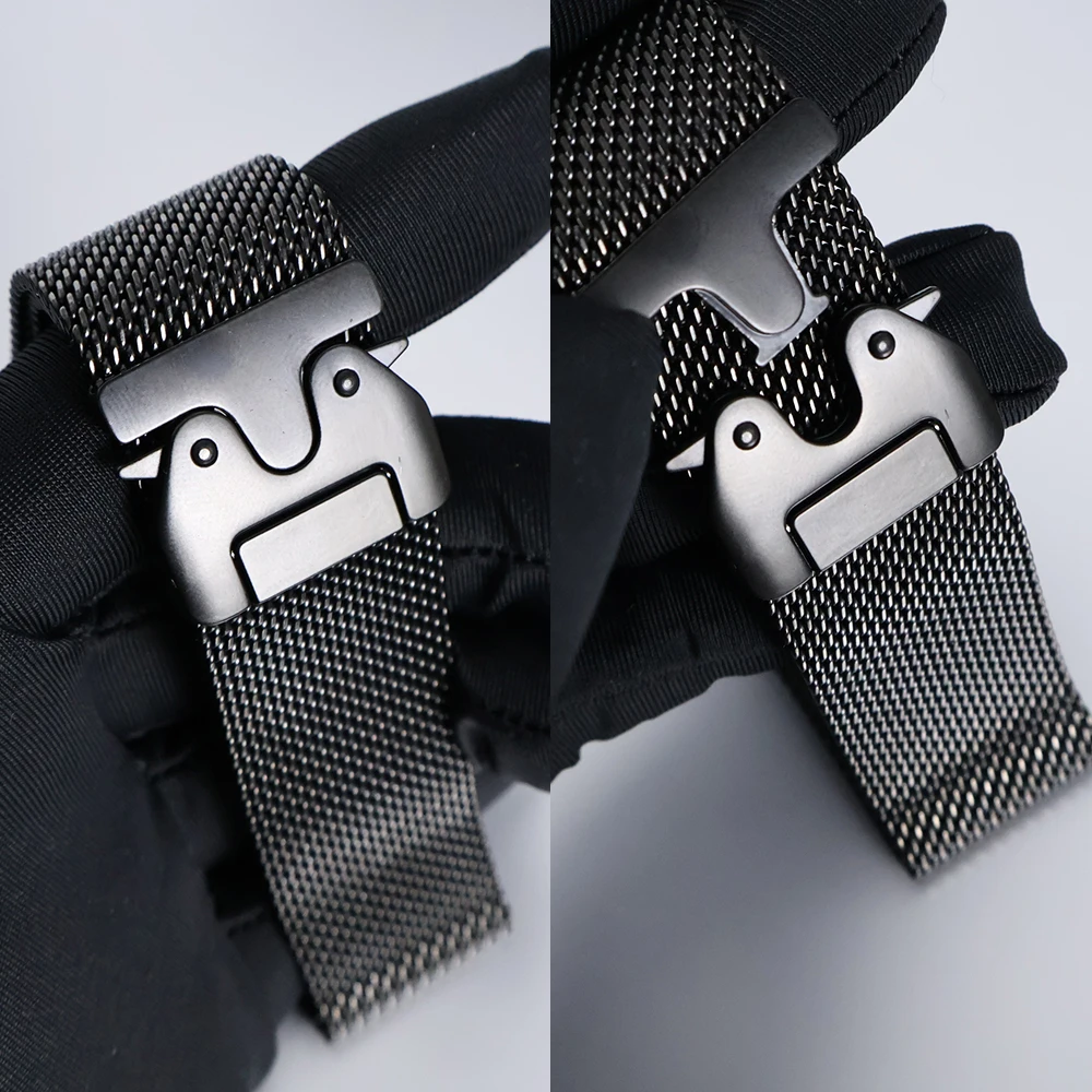 Titanium Band for Apple Watch Ultra 3 4 49mm 44 45 46mm 40 41 Series 12 10 Natural Milanese Loop IWatch Secure Parachute Buckle