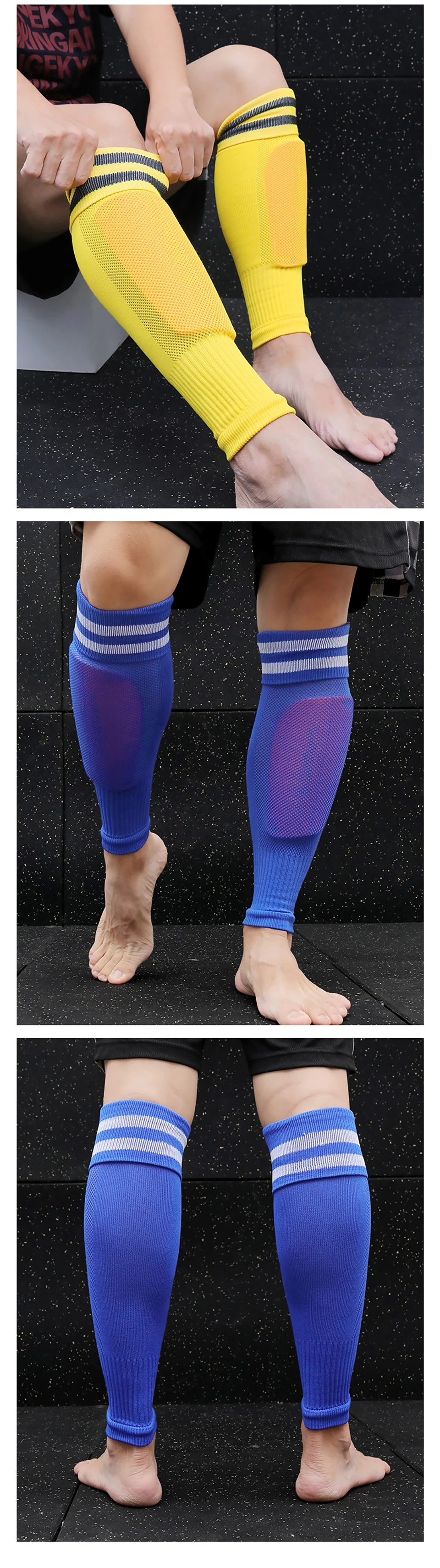 1Pair Knee Over Football Leg Guards Socks Breathable Comfort Calf Long Sock Adult Children Soccer Sports Shin Guards Leg Covers