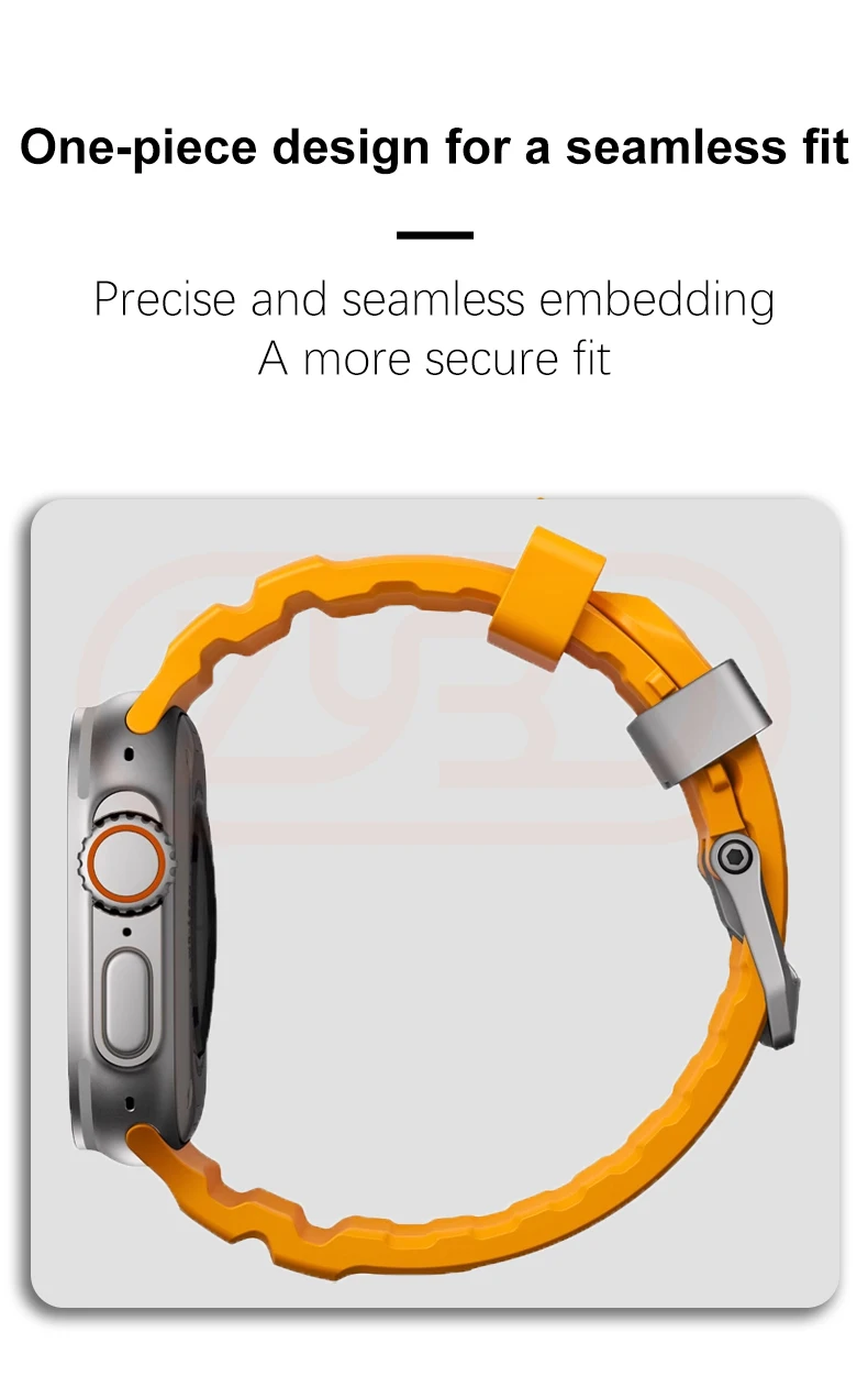 Sport Silicone Band For Apple Watch Ultra 2 10 9 8 7 6 SE 5 4 Titanium Metal Bracelet Strap For iWatch 42mm 44mm 45mm 46mm 49mm