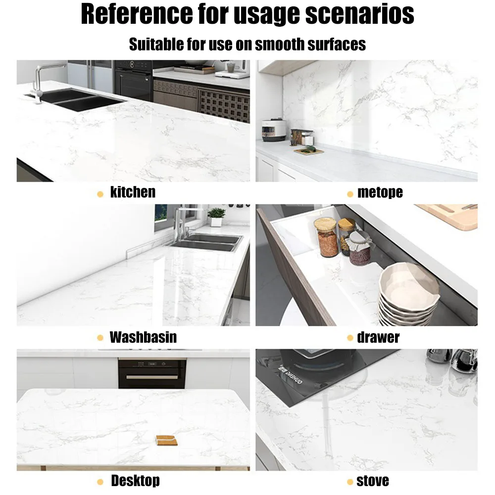 Tile Stickers Waterproof and Oil-proof Kitchen High Temperature Resistant Renovation Self-adhesive Cabinet Countertop Wallpaper