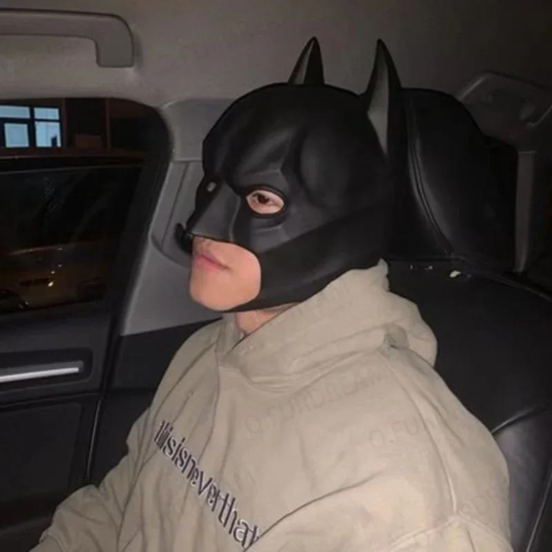 Bat Mask Headgear Latex Material Cosplay Headgear Halloween Night Dance Party Adult Masquerade Mask Latex Mask for Men Anime