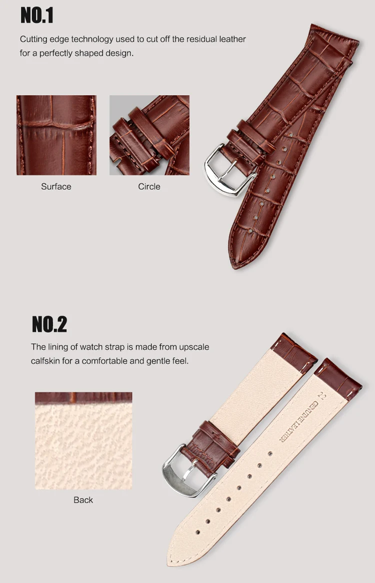 MAIKES New Watch Bracelet Belt Black Watchbands Genuine Leather Strap Watch Band 18mm 20mm 22mm Watch Accessories Wristband