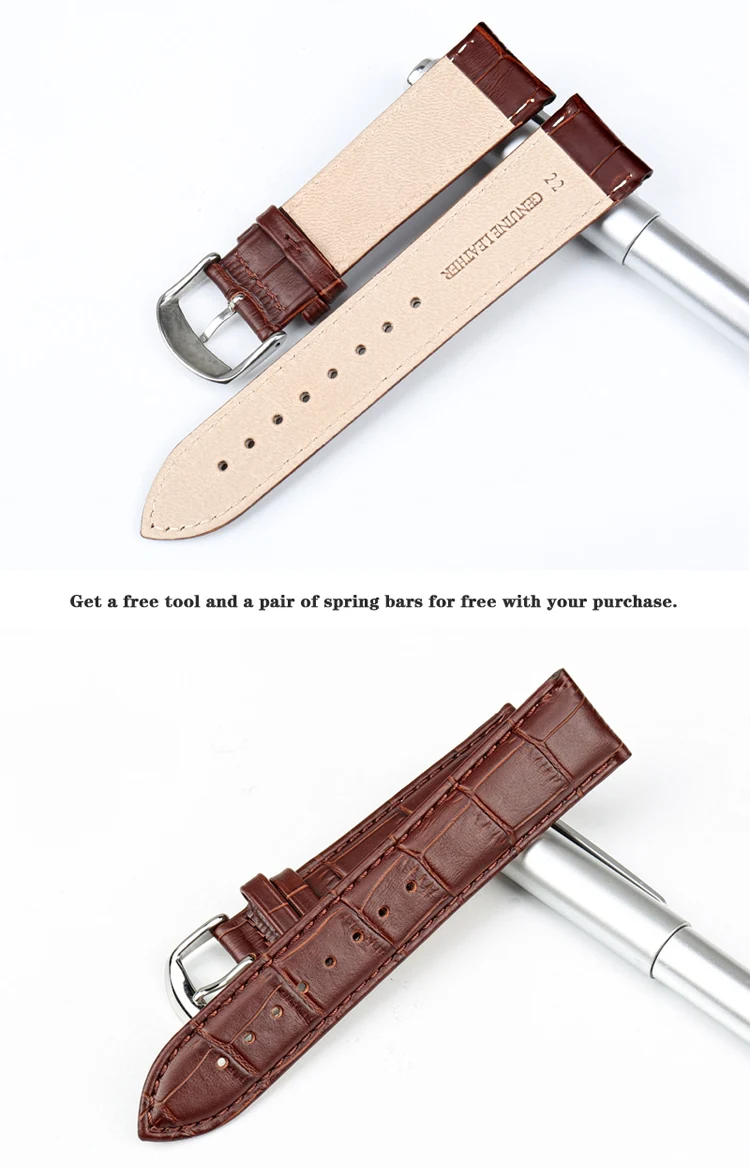 MAIKES New Watch Bracelet Belt Black Watchbands Genuine Leather Strap Watch Band 18mm 20mm 22mm Watch Accessories Wristband