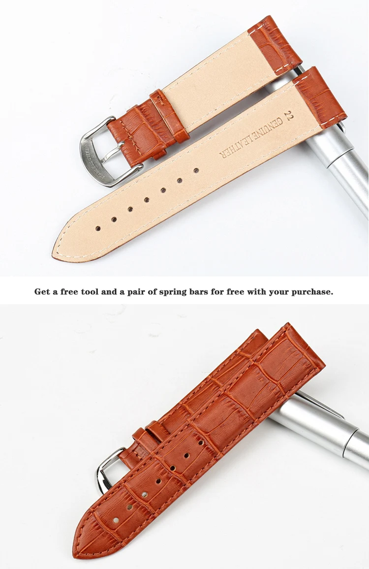 MAIKES New Watch Bracelet Belt Black Watchbands Genuine Leather Strap Watch Band 18mm 20mm 22mm Watch Accessories Wristband